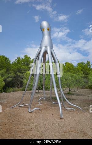 Mallorca, Spain - 30 August, 2023: Kraken art sculpture at the Museu sa Bassa Blanca, Mallorca Stock Photo