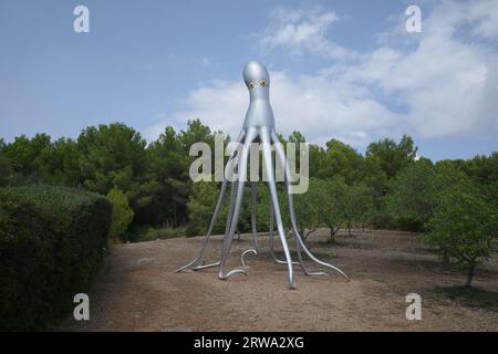 Mallorca, Spain - 30 August, 2023: Kraken art sculpture at the Museu sa Bassa Blanca, Mallorca Stock Photo