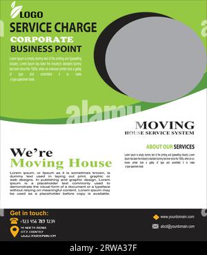 Corporate Business Point for Moving House Service System Flyer Stock Vector