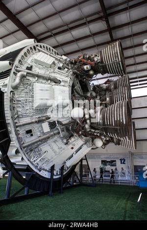 Houston, USA, January 26, 2013: Saturn V rocket on display at Houston Space Center in Texas, USA Stock Photo