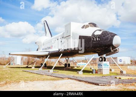 Houston, USA, January 26, 2013: The Space Shuttle on display at Houston Space Center in Texas, USA Stock Photo