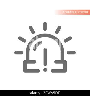 Emergency light with exclamation point vector icon. Warning lamp, signal and attention symbol. Stock Vector