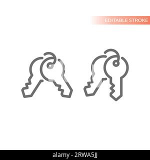 Illustration of a set of two keys on a keyring Stock Vector Image & Art ...