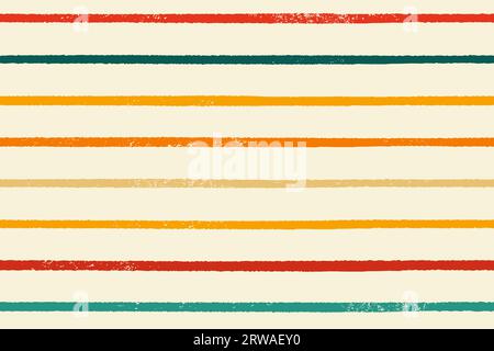 Hand drawn simple striped pattern. Seamless vector colorful pattern. Orange, red and yellow painted lines. Stock Vector