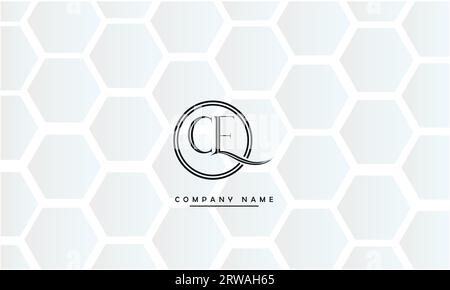 CE, EC Abstract Letters Logo Monogram Stock Vector