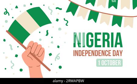 October 1, Nigeria Independence Day Vector illustration. Suitable for greeting card, poster and banner. Stock Vector