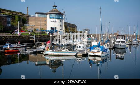 Beacon Museum and West Strand Marina, Whitehaven, West Cumbria, UK Stock Photo