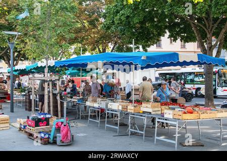 St Antoine Market on the Quai des Celestins in Lyon, France. Stock Photo