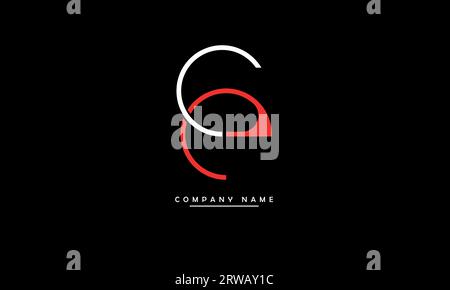 CE, EC Abstract Letters Logo Monogram Stock Vector