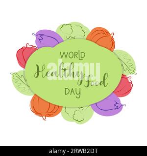 World healthy food day , doodle vegetables. Vector illustration Stock Vector