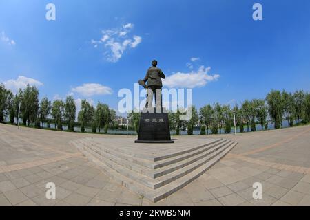 Luannan County - June 6, 2019: ancient chinese woman sculptures in the park, Luannan County, Hebei Province, China Stock Photo
