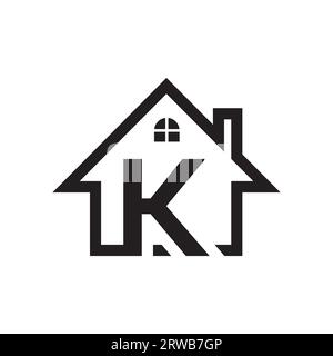 K real estate logo design. Real estate company logo design. Construction and real-estate company logo vector Stock Vector