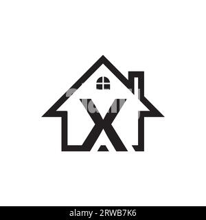 X real estate logo design. Real estate company logo design. Construction and real-estate company logo vector Stock Vector