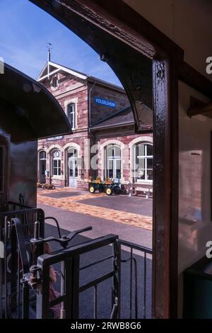 Vogelsheim station on the heritage railway 'Chemin De Fer Touristique Du Rhin at Vogelsheim France Stock Photo