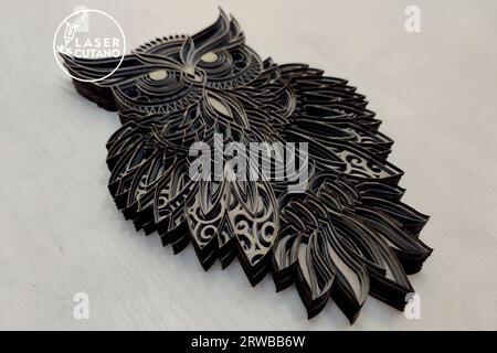 OWL Multilayer Digital Laser Cut is specially prepared for the laser cut, CNC router machine and other cutting machines. Stock Vector