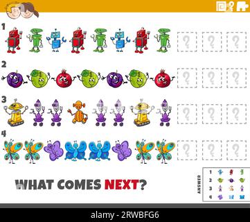 Complete the next pattern, Worksheet for children Stock Vector Image ...