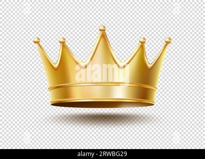 Vector 3d Realistic Golden Crown Icon Closeup Isolated. Yellow Metallic ...