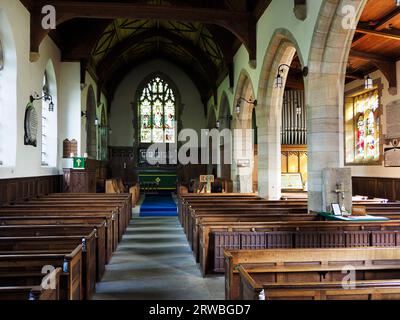 Interior of St Thomas a Becket Church along the Nidderdale Way at Hampsthwaite Nidderdale North Yorkshire England Stock Photo