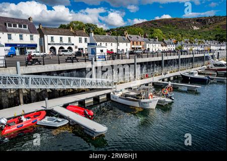 General view of the sea fron in Ullapool, Scottish Highlands Stock Photo