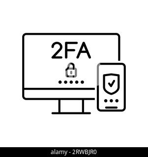 two factor authentication thin line vector art Stock Vector Image & Art ...