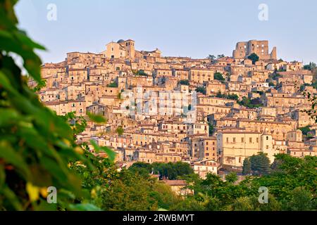 Morano Calabro. Calabria Italy. Panorama of the town at sunrise Stock Photo