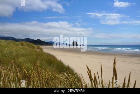 Haystack Rock, Cannon Beach, Oregon Coast Stock Photo