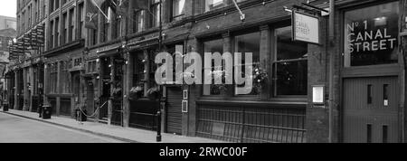 View along Canal street, the Manchester gay village, Manchester City, England, UK Stock Photo