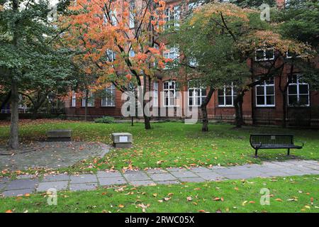 Autumn in Sackville Gardens, Canal street, Manchester City, England, UK Stock Photo