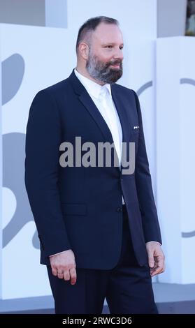 VENICE, ITALY - SEPTEMBER 01: Yorgos Lanthimos attends a red carpet for the movie 'Poor Things' at the 80th Venice Film Festival Stock Photo