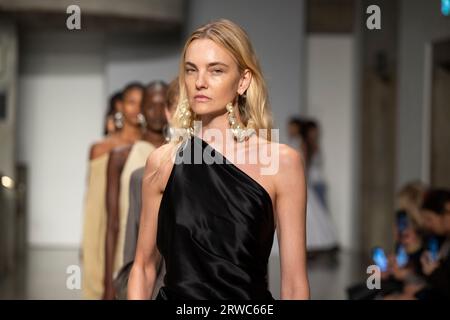 London, UK. 17th Sep, 2023. Model Caroline Trentini walks on the runway at the Tove fashion show during the Spring Summer 2024 Collections Fashion Show at London Fashion Week in London, UK on September 17 2023. (Photo by Jonas Gustavsson/Sipa USA) Credit: Sipa USA/Alamy Live News Stock Photo