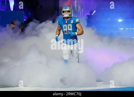 Philadelphia Eagles vs Detroit Lions Detroit Lions tight end Brock Wright  walks off the field at