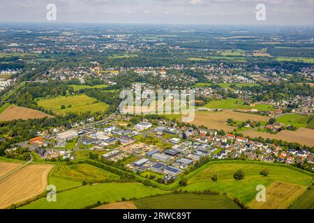 Aerial view, industrial park Herbert-Rust-Weg, Uentrop, Hamm, Ruhr area, North Rhine-Westphalia, Germany, DE, Europe, Commercial enterprises, Commerci Stock Photo