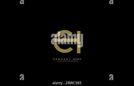 CH, HC Abstract Letters Logo Monogram Stock Vector