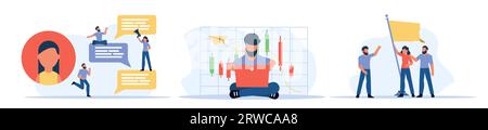 Business workshop person man vector concept illustration design. Training seminar conference background. Office team development presentation work. Ba Stock Vector