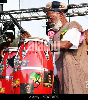 Felton, USA. 17th Sep, 2023. Winston Rodney aka Burning Spear performs during the 2023 Mountain Sol Festival on September 17, 2023 in Felton, California. Photo: Casey Flanigan/imageSPACE/Sipa USA Credit: Sipa USA/Alamy Live News Stock Photo