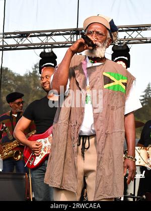 Felton, USA. 17th Sep, 2023. Winston Rodney aka Burning Spear performs during the 2023 Mountain Sol Festival on September 17, 2023 in Felton, California. Photo: Casey Flanigan/imageSPACE/Sipa USA Credit: Sipa USA/Alamy Live News Stock Photo