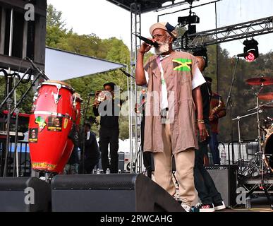 Felton, USA. 17th Sep, 2023. Winston Rodney aka Burning Spear performs during the 2023 Mountain Sol Festival on September 17, 2023 in Felton, California. Photo: Casey Flanigan/imageSPACE/Sipa USA Credit: Sipa USA/Alamy Live News Stock Photo