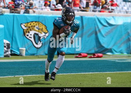 Jacksonville Jaguars cornerback Christian Braswell (36) and Dallas Cowboys  wide receiver Jose Barbon (14) pose for