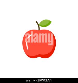 Apple vector flat nutrition healthy snack symbol. Apple fruit isolated organic icon Stock Vector