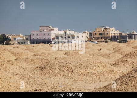 the A'ali field of the Dilmun Burial Mounds, a UNESCO World Heritage site in Manama, Bahrain, a necropolis dating back to 2200 BCE Stock Photo