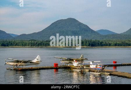 Float plane harbour at Ketchikan, Alaska. Stock Photo