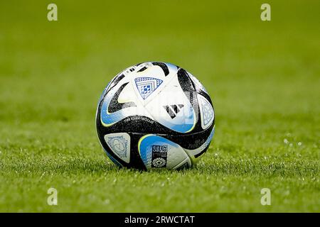 DORTMUND - Adidas ball during the friendly Interland match between Germany and France at the Signal Iduna Park on September 12, 2023 in Dortmund, Germany. ANP | Hollandse Hoogte | BART STOUTJESDIJK Stock Photo