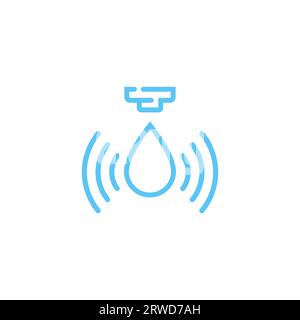 Water sensor vector icon. Water flow drop control sensor logo design isolated illustration. Stock Vector