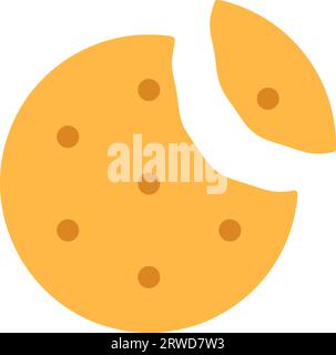 Circle cheese cracker with missing bite. Stock Vector