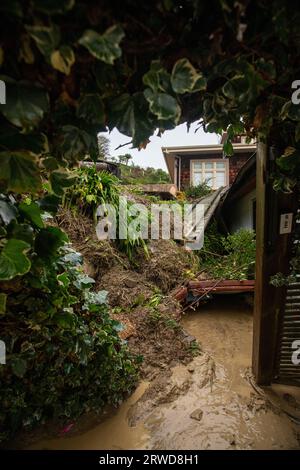 Picture by Tim Cuff - 20 August 2022 - Floods in Nelson - pictures showing some of the impacts of the flood: Stock Photo