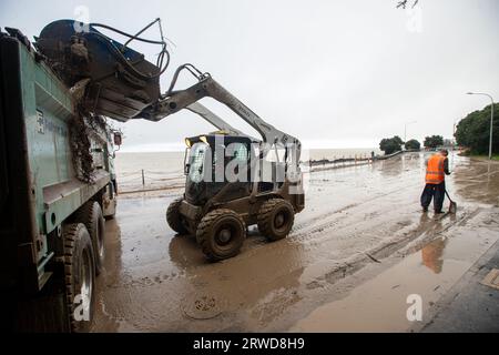 Picture by Tim Cuff - 20 August 2022 - Floods in Nelson - pictures showing some of the impacts of the flood: Stock Photo