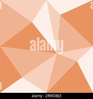 Apricot crush abstract geometric seamless pattern with triangles, big tile, vector illustration Stock Vector