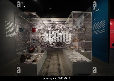 “Auschwitz. Not long ago. Not far away.” Exhibition at the Ronald Reagan Presidential Library. More than 700 original objects of historic, human value. Stock Photo