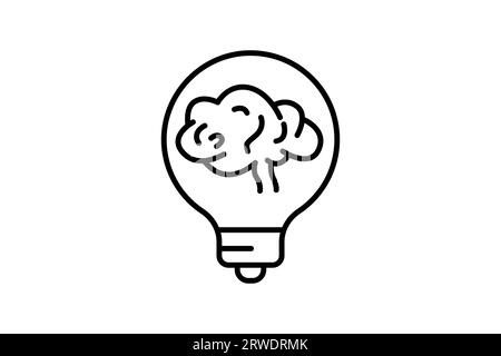 Idea think icon. Icon related to critical thinking. suitable for web site design, app, UI, user interfaces, printable etc. Line icon style. Simple vec Stock Photo