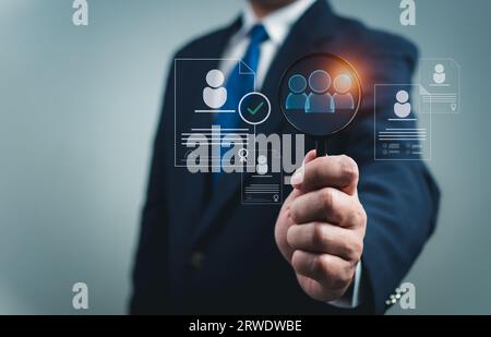 Recruitment management Business concept. Relationship Management with global structure. Human Resources. Management recruitment employment headhunting Stock Photo